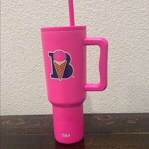 Pink Simple Modern Tumbler with Braums Ice Cream Logo
